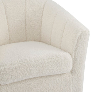 New Pacific Direct Natasha Faux Shearling Fabric w/ Gold Metal Swivel Accent Arm Chair 1900192-560-NPD