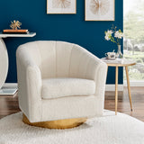 New Pacific Direct Natasha Faux Shearling Fabric w/ Gold Metal Swivel Accent Arm Chair 1900192-560-NPD