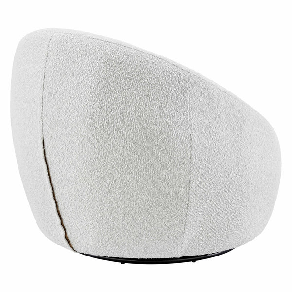 New Pacific Direct Adelmo Fabric Swivel Accent Chair SFX2 Boucle Beige