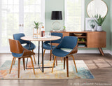Fabrizzi Mid-Century Modern Dining/Accent Chair in Walnut and Denim Blue by LumiSource