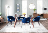 Renee Contemporary Chair in Copper Metal Legs with Blue Velvet by LumiSource