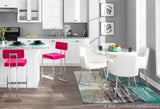 Cosmo Contemporary/Glam Dining Table in Chrome and White Marble Top by LumiSource