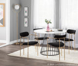 Canary Contemporary Dining Table in Black Metal and White Wood Top by LumiSource