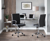 Master Contemporary Adjustable Office Chair with Swivel in Black Faux Leather by LumiSource