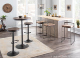 Dakota Industrial Adjustable Bar / Dinette Table in Antique and Brown by LumiSource