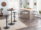 Dakota 3-Piece Industrial-Farmhouse Dining Set in Grey and Brown by LumiSource