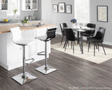 Masters Contemporary Adjustable Barstool with Swivel in White Faux Leather by LumiSource