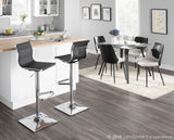 Mirage Contemporary Adjustable Barstool with Swivel in Black by LumiSource