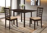 Kelso Contemporary 3-piece Drop Leaf Dining Set Cappuccino and Tan