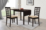 Kelso Contemporary 3-piece Drop Leaf Dining Set Cappuccino and Tan