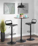 Emery Industrial Adjustable Barstool with Swivel in Black by LumiSource - Set of 2