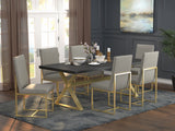 Conway Contemporary Upholstered Dining Chairs Grey and Aged Gold (Set of 2)