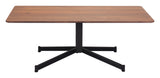 Zuo Modern Mazzy MDF, Steel Mid Century Commercial Grade Coffee Table Brown, Black MDF, Steel