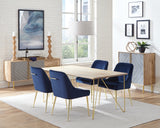 Modern Side Chairs Dark Ink Blue (Set of 2)