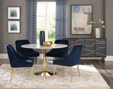 Modern Side Chairs Dark Ink Blue (Set of 2)