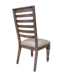 Delphine Rustic Ladder Back Dining Chairs Set of 2 - Elegant Leatherette Seat, Classic Style