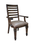 Delphine Traditional Ladder Back Arm Chairs Brown (Set of 2)