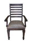 Delphine Traditional Ladder Back Arm Chairs Brown (Set of 2)
