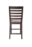 Delphine Rustic Counter Height Chairs Set of 2 - Elegant Brown Leatherette & Sturdy Asian Hardwood