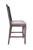 Delphine Rustic Counter Height Chairs Set of 2 - Elegant Brown Leatherette & Sturdy Asian Hardwood