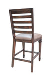 Delphine Rustic Counter Height Chairs Set of 2 - Elegant Brown Leatherette & Sturdy Asian Hardwood