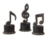 Uttermost Music Notes Metal Figurines - Set of 3