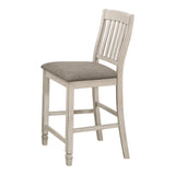 Sarasota Country Rustic Slat Back Counter Height Chairs Grey and Rustic Cream (Set of 2)