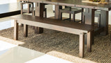 Calandra Rustic Solid Mahogany Dining Bench in Vintage Java - Chic Farmhouse Style & Durability