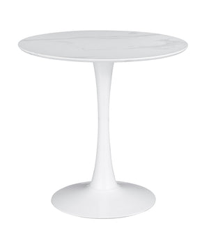 Arkell Contemporary 30-inch Round Pedestal Dining Table White