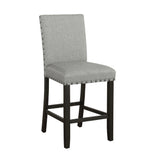 Casual Solid Back Upholstered Stools Grey and Antique Noir (Set of 2)