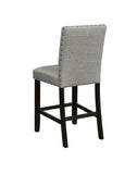 Casual Solid Back Upholstered Stools Grey and Antique Noir (Set of 2)