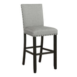 Casual Solid Back Upholstered Bar Stools Grey and Antique Noir (Set of 2)