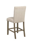 Casual Upholstered Stools with Nailhead Trim Beige (Set of 2)