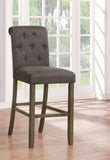 Casual Tufted Back Bar Stools Grey and Rustic Brown (Set of 2)