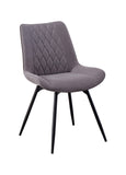 Modern Upholstered Tufted Swivel Dining Chairs Grey and Gunmetal (Set of 2)