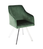 Veena Modern Channeled Back Swivel Dining Chair Green