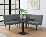 Moxee Modern Square Dining Table Espresso and Gunmetal