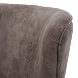 Lorenzo Contemporary Microfiber Wingback Club Chair with Nailhead Trim, Gray Brown Noble House