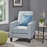 Noble House Darvis Light Sky Fabric Recliner Club Chair