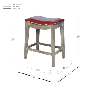 Elmo Contemporary Bonded Leather Counter Stool - Stylish Design for Kitchen Islands and Bars