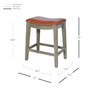 Elmo Contemporary Bonded Leather Counter Stool - Stylish Design for Kitchen Islands and Bars