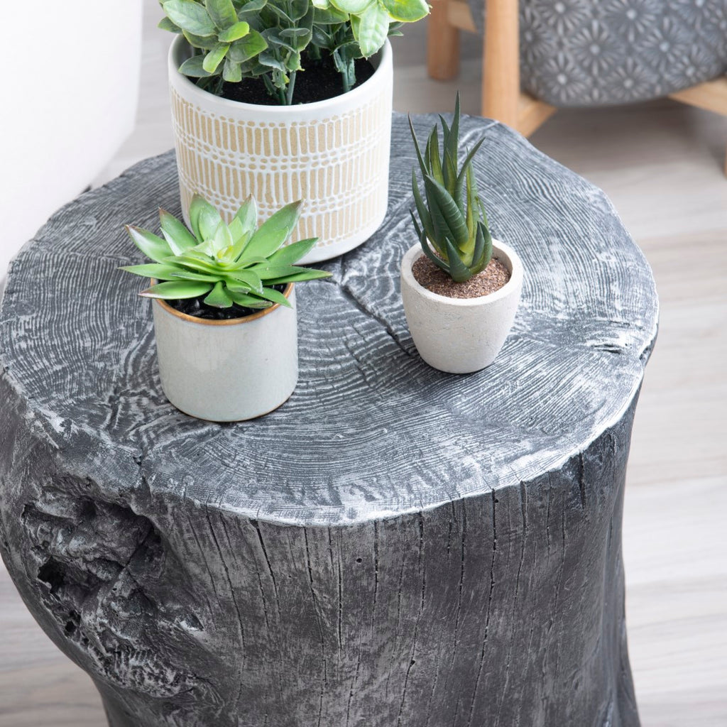 Hunter End Table Stool, Silver