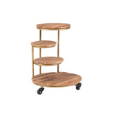 Collis Four Tiered Plant Stand Side Table Wheels