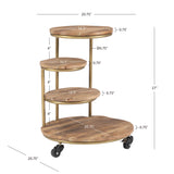 Collis Four Tiered Plant Stand Side Table Wheels
