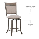 Franklin Swivel Counter Stool, Pewter