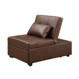 Boone Sofa Bed, Brown Faux Leather
