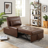 Boone Sofa Bed, Brown Faux Leather