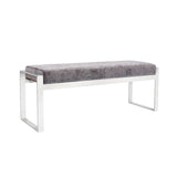 Luxe Collection Grey Velvet Bench