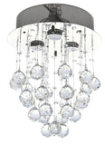 Bethel Chrome Flush Mount in Metal & Crystal