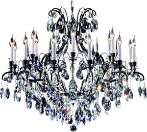 Bethel Black Chandelier in Metal & Crystal